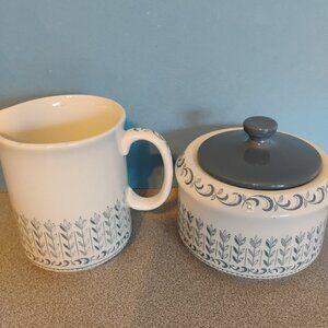 Barker Brothers England Melody Pattern Ironstone Sugar and Creamer Vintage